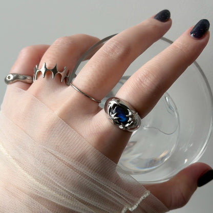 [ moss gray ] twinkle ring silver