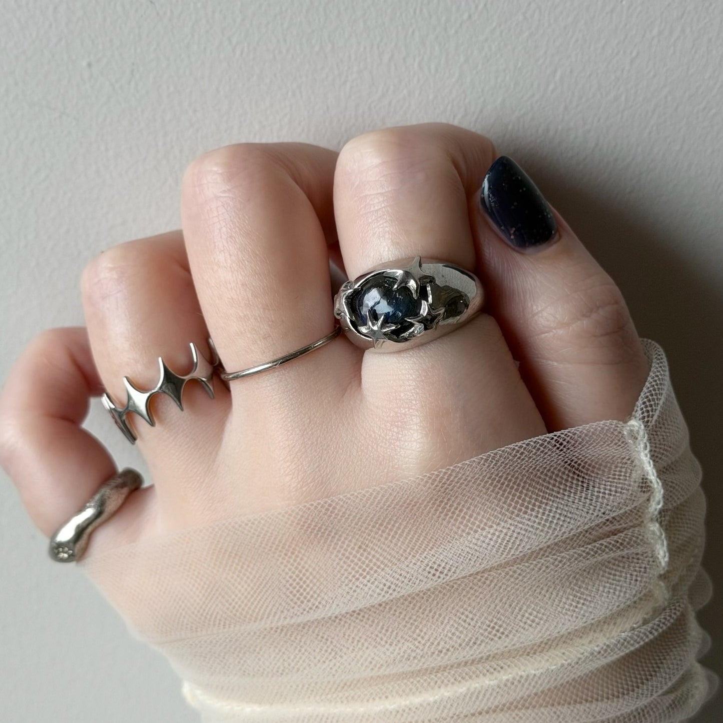 [ moss gray ] twinkle ring silver