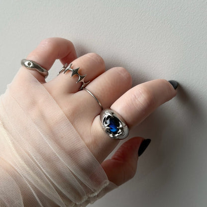 [ moss gray ] twinkle ring silver