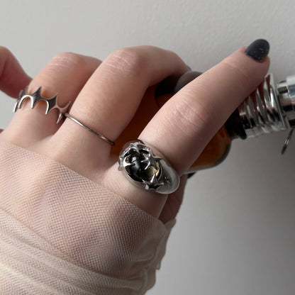 [ moss gray ] twinkle ring silver