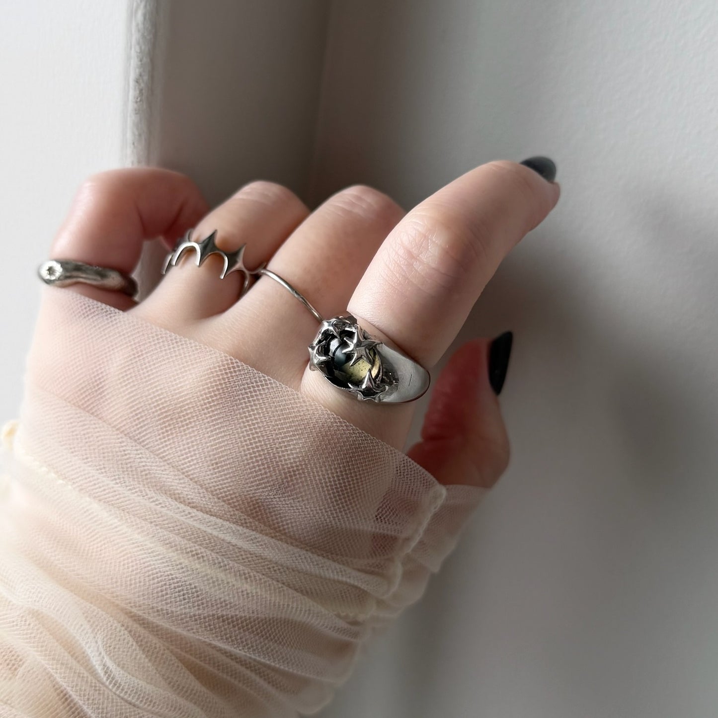 [ moss gray ] twinkle ring silver