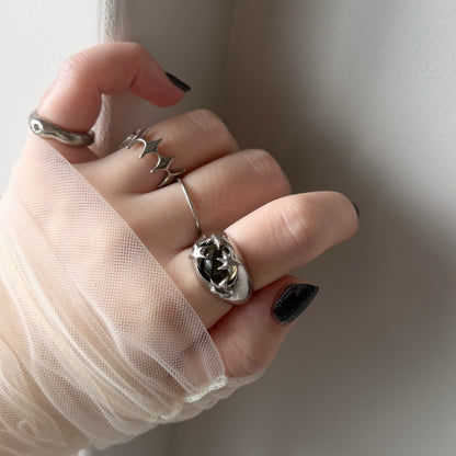 [ moss gray ] twinkle ring silver