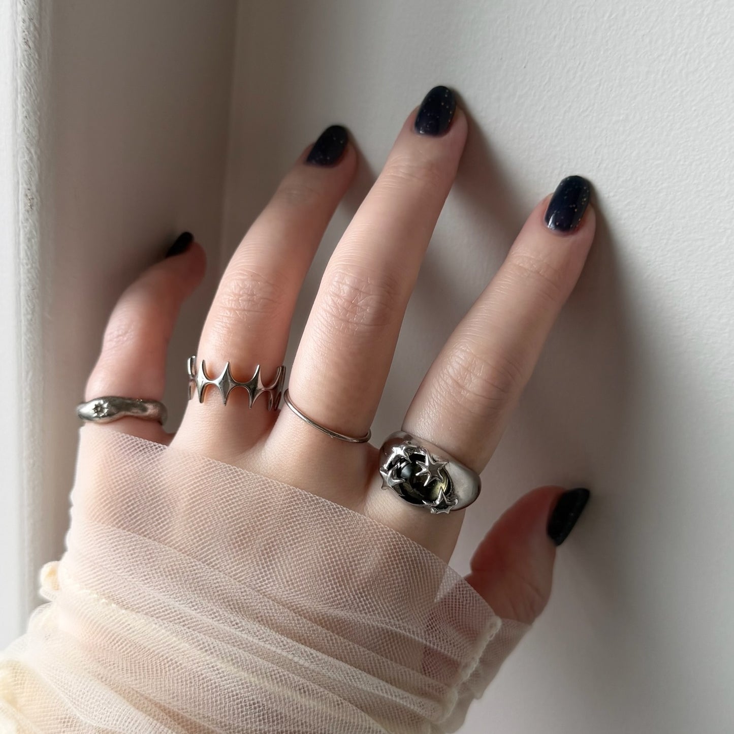 [ moss gray ] twinkle ring silver
