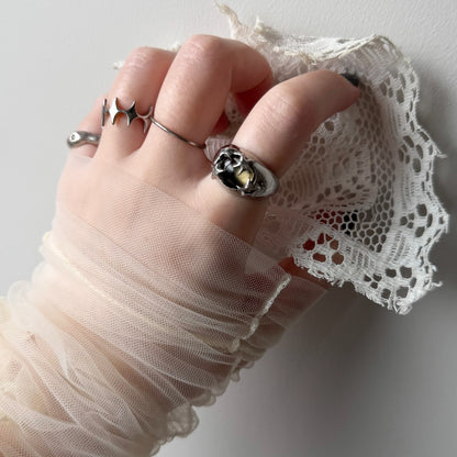 [ moss gray ] twinkle ring silver
