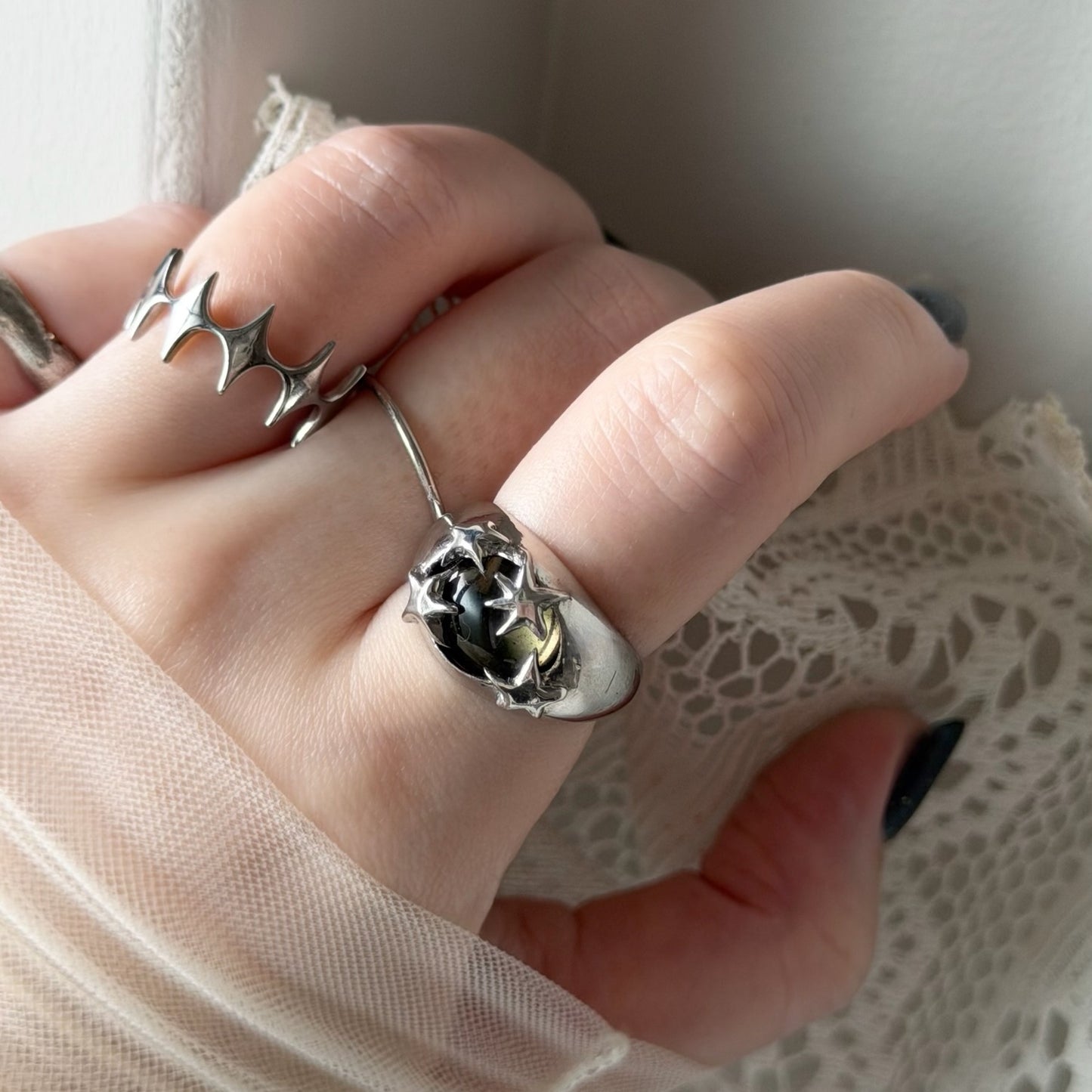[ moss gray ] twinkle ring silver