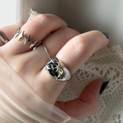 [ moss gray ] twinkle ring silver