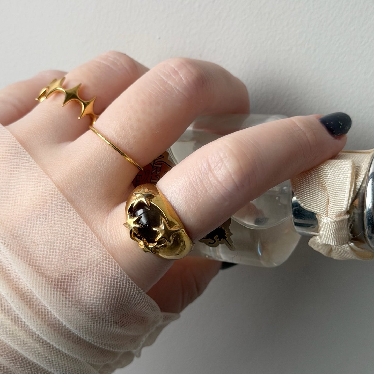 [ moss gray ] twinkle ring gold
