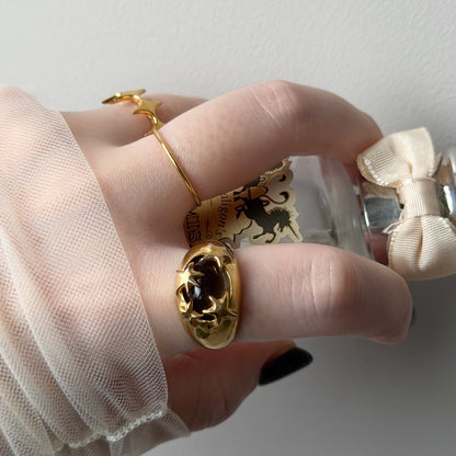 [ moss gray ] twinkle ring gold