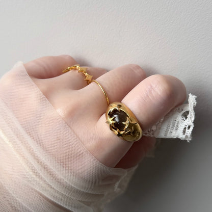 [ moss gray ] twinkle ring gold