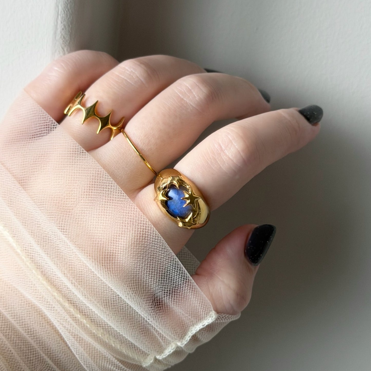 [ blue labradorite ] twinkle ring gold