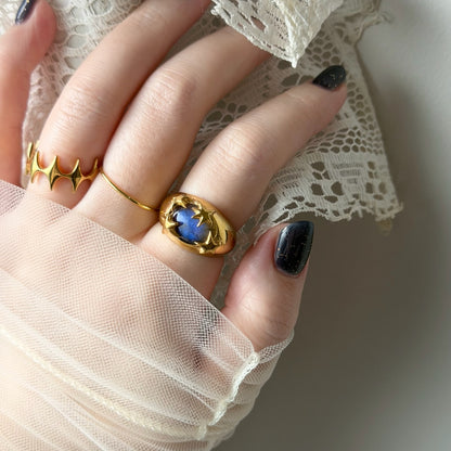 [ blue labradorite ] twinkle ring gold