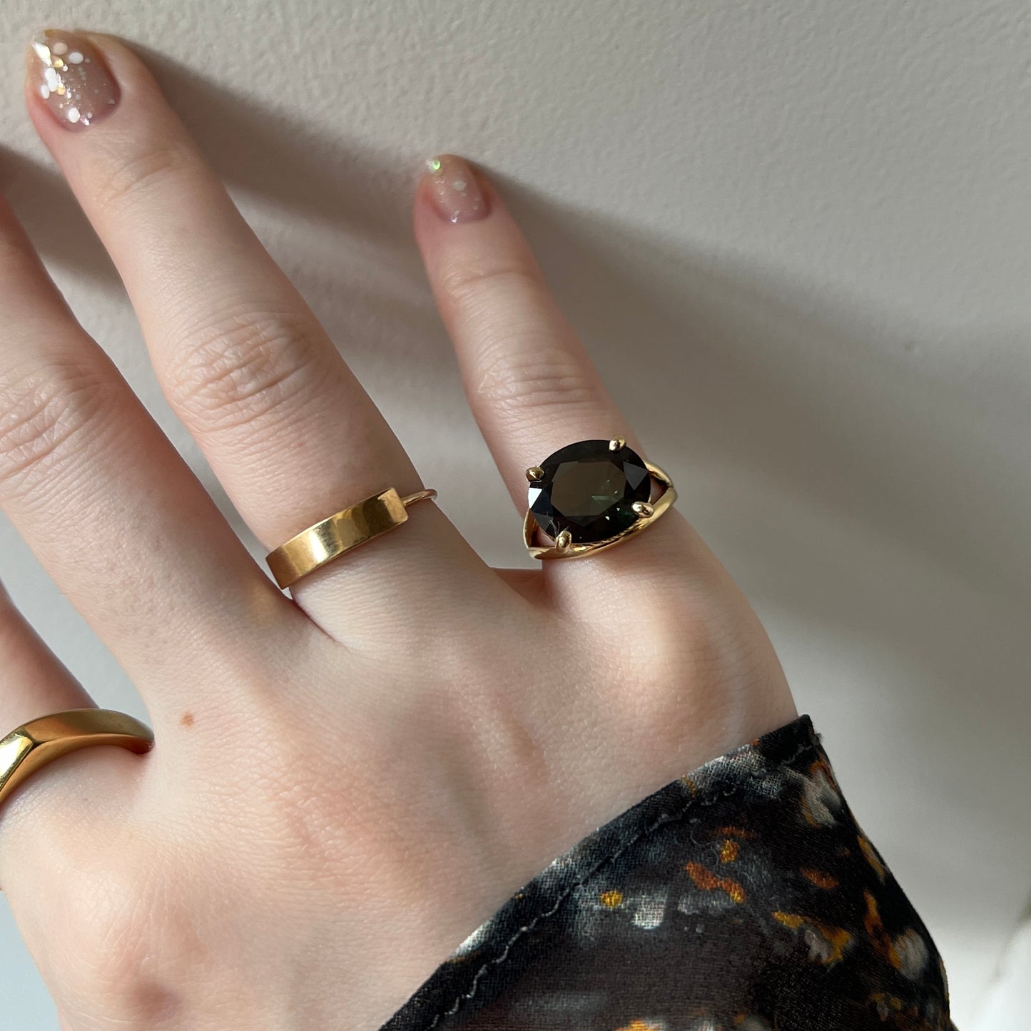 [ moss green glass ] reine -pinky gold