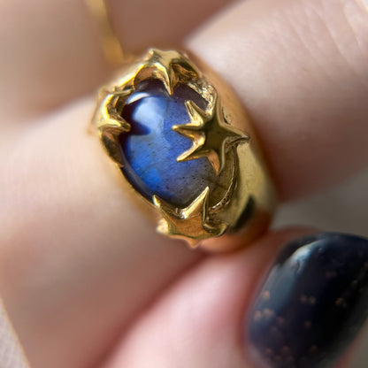 [ blue labradorite ] twinkle ring gold