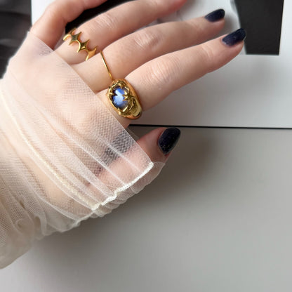 [ blue labradorite ] twinkle ring gold
