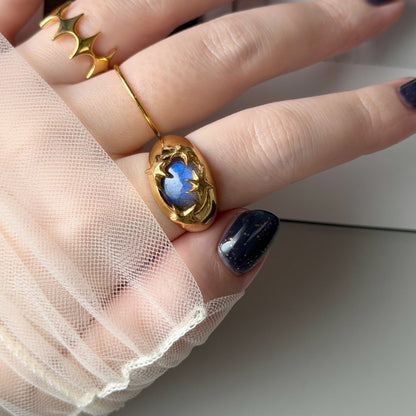 [ blue labradorite ] twinkle ring gold