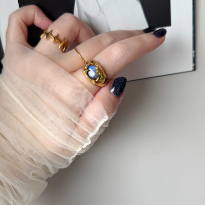 [ blue labradorite ] twinkle ring gold