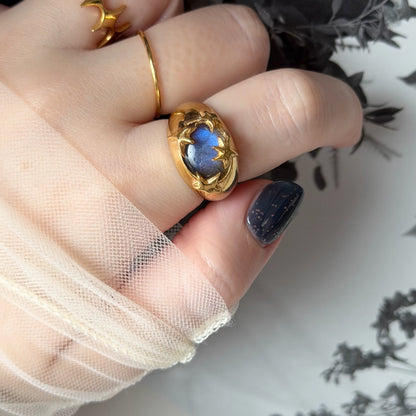 [ blue labradorite ] twinkle ring gold