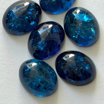 [ cracked blue amber ] trois silver