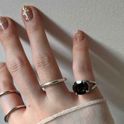 [ moss green glass ] reine -pinky silver