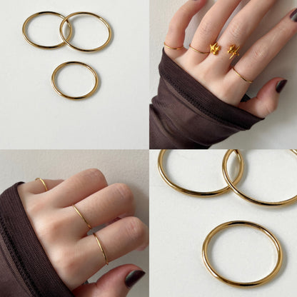 [ gold ] minimal three-ring [ free size ]