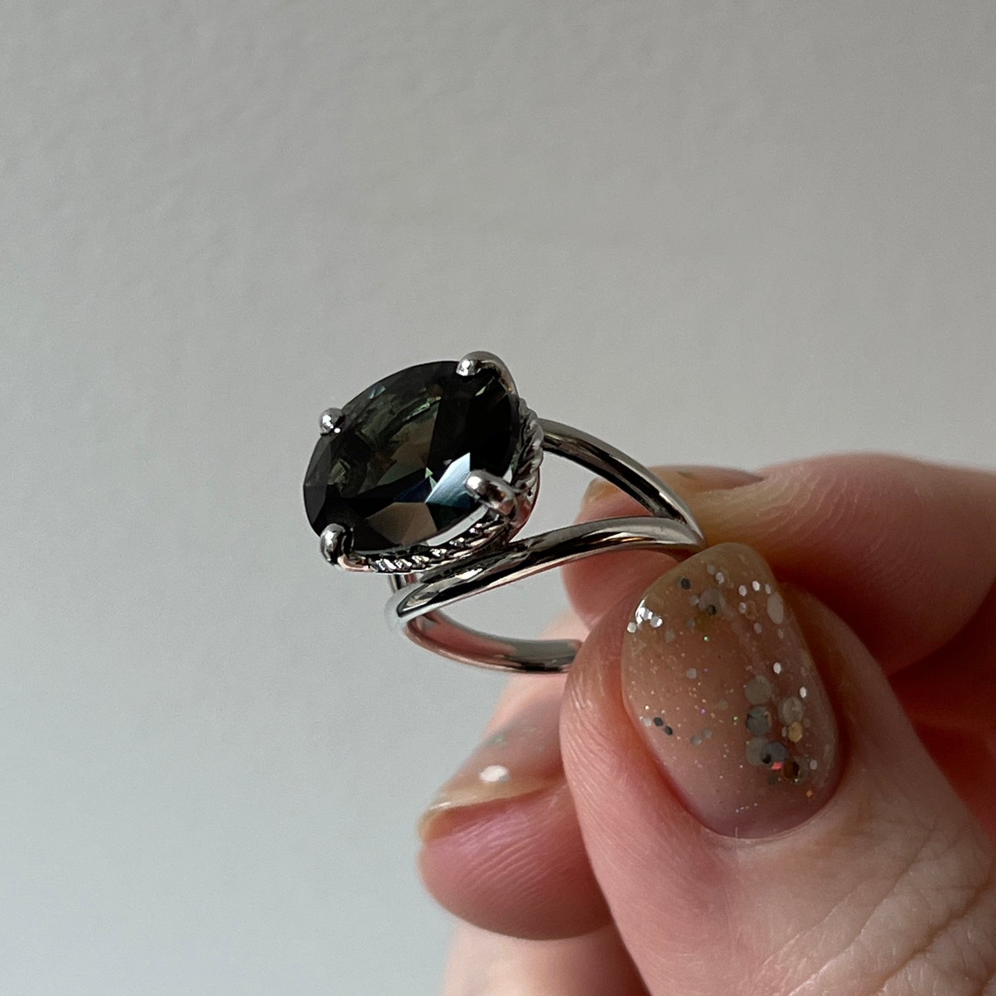 [ moss green glass ] reine -pinky silver