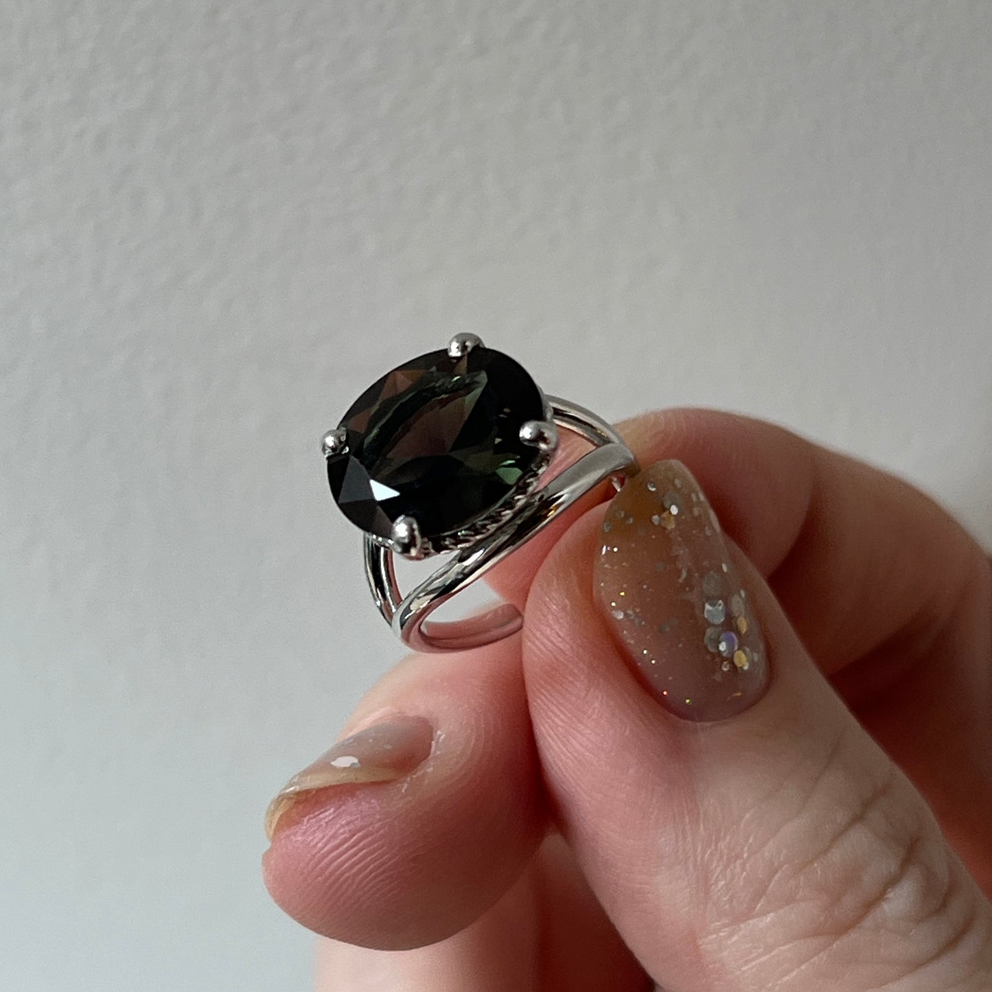 [ moss green glass ] reine -pinky silver