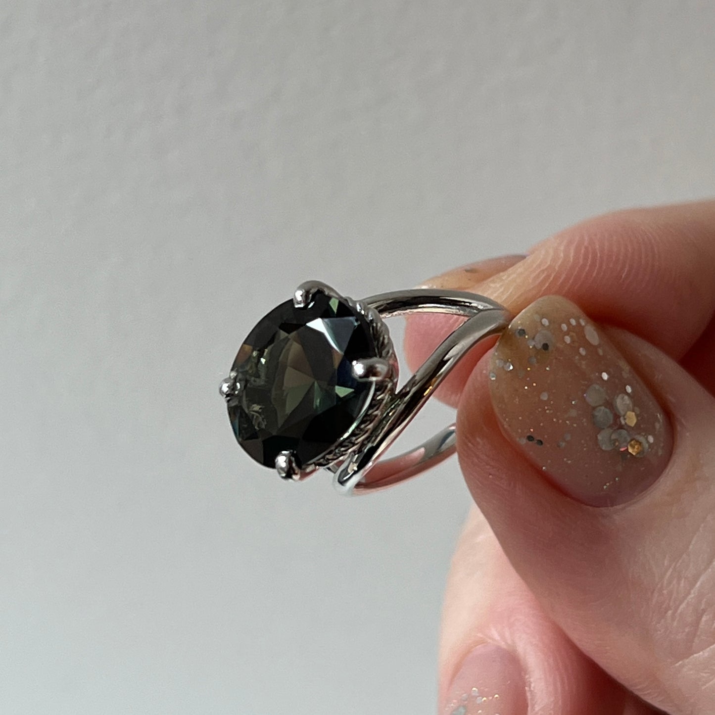 [ moss green glass ] reine -pinky silver