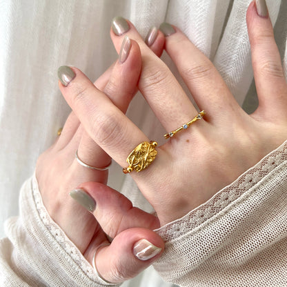 [ gold ] sculpture ring [ free size ]