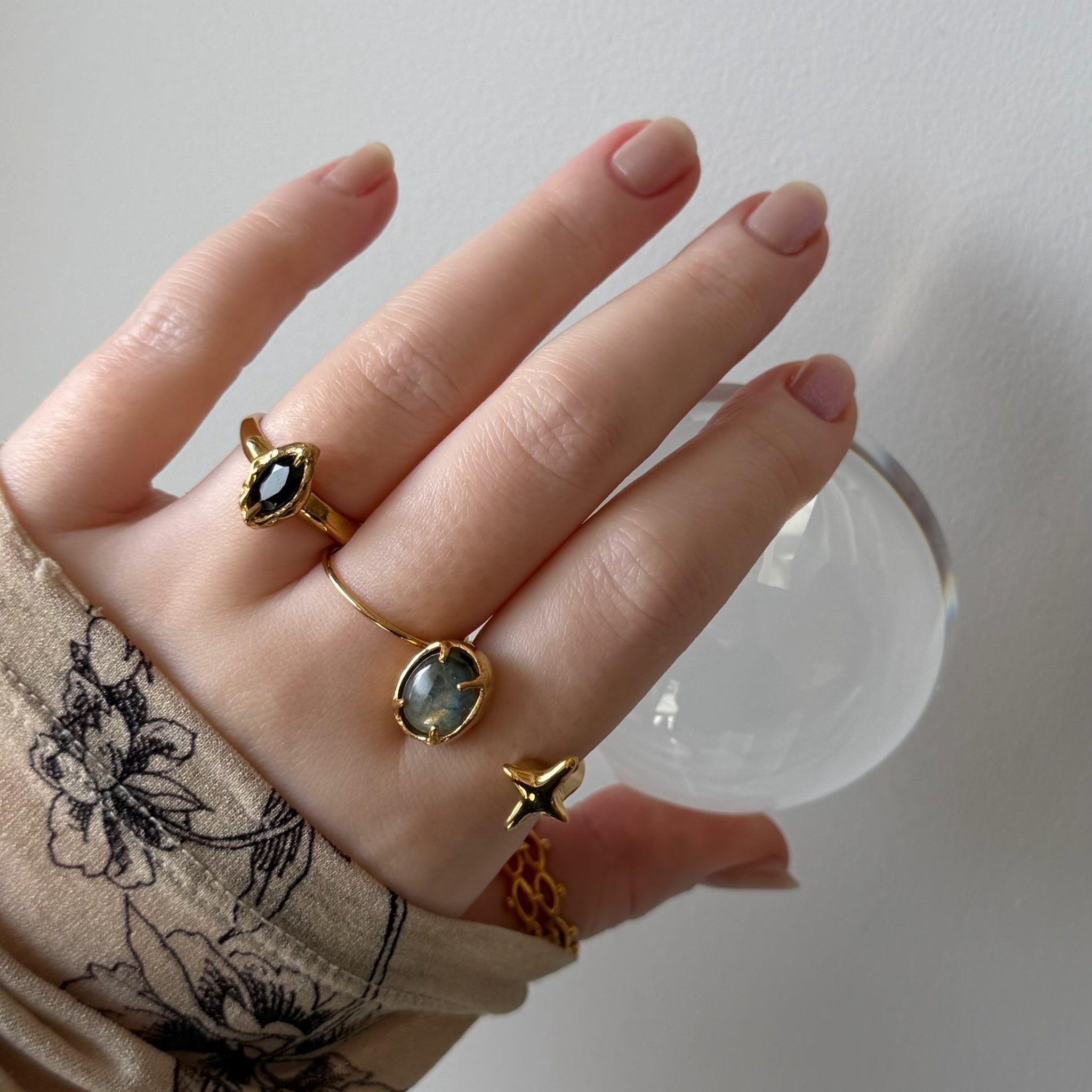 blue labradorite ] four pointed star gold – POMUM&ARTS