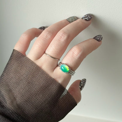 [ vintage green glass ] trois silver