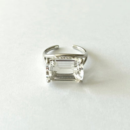 [ crystal ] reine silver - rectangle