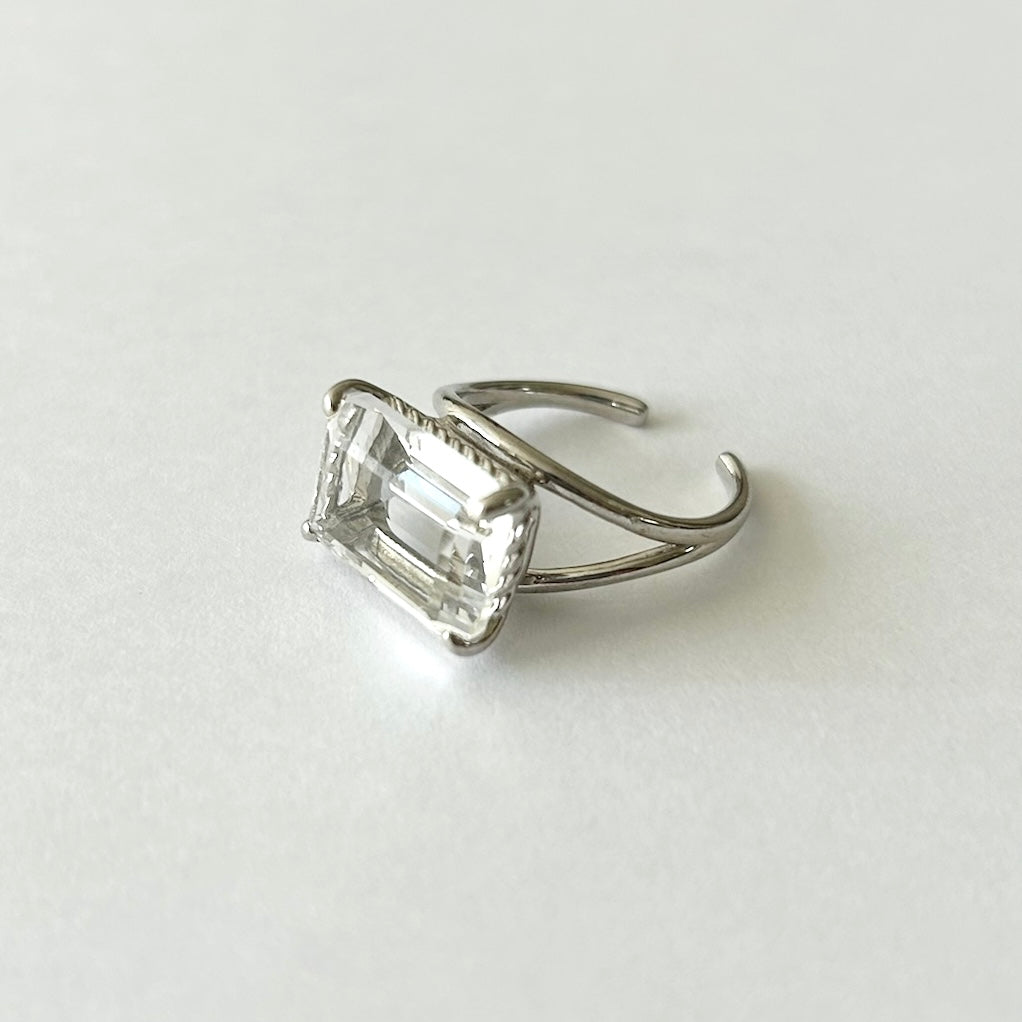 [ crystal ] reine silver - rectangle