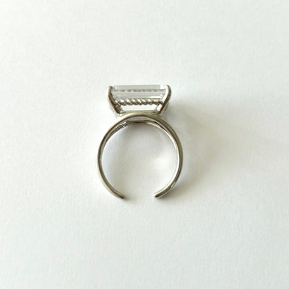 [ crystal ] reine silver - rectangle