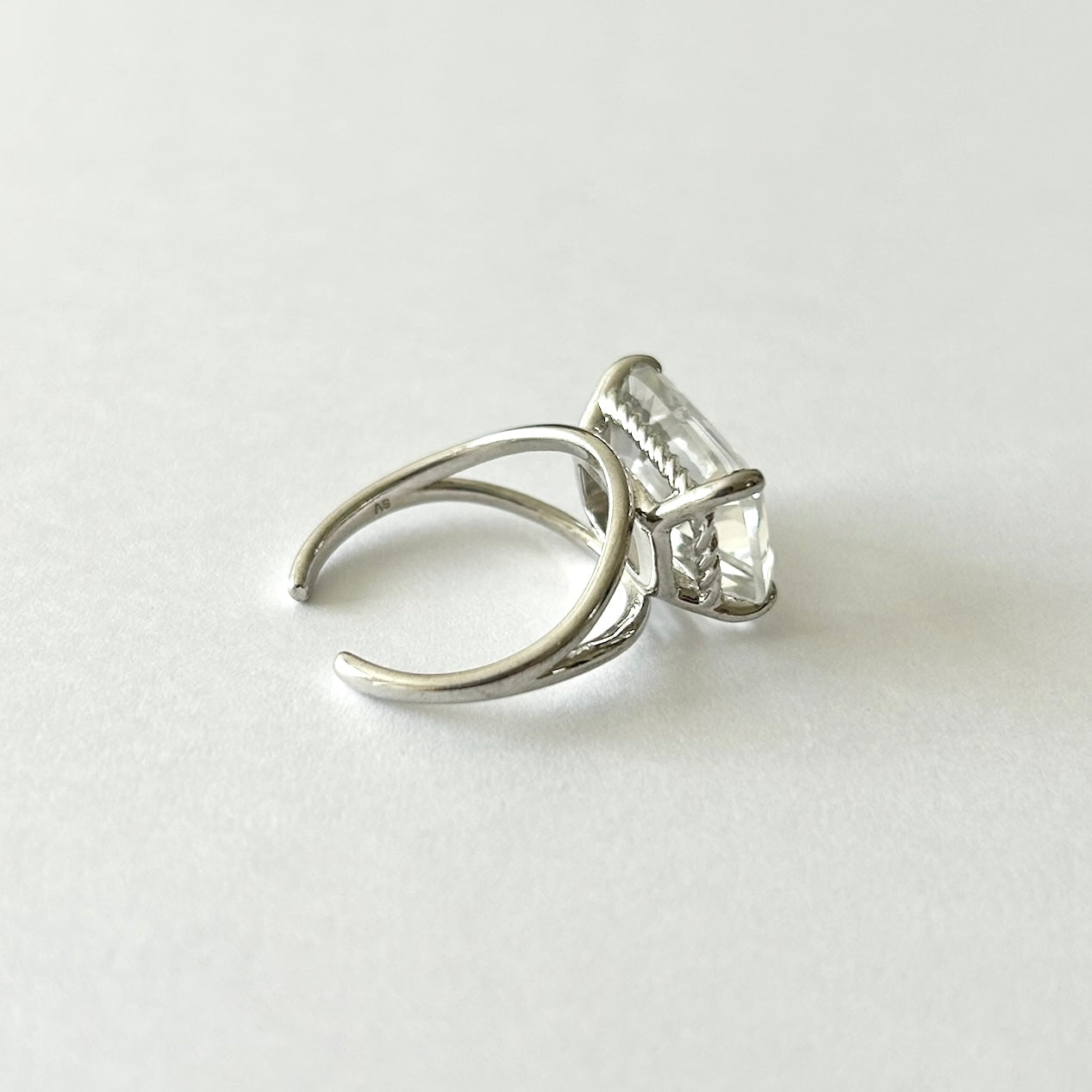 [ crystal ] reine silver - rectangle