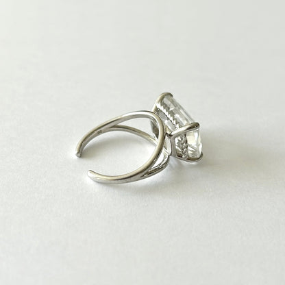 [ crystal ] reine silver - rectangle
