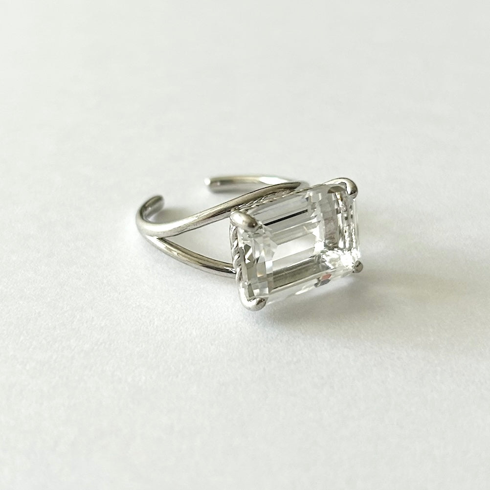 [ crystal ] reine silver - rectangle