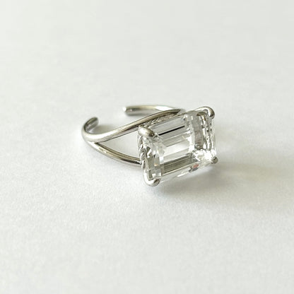 [ crystal ] reine silver - rectangle