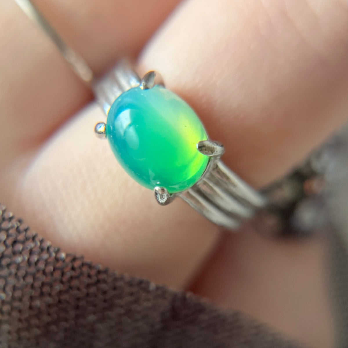 [ vintage green glass ] trois silver