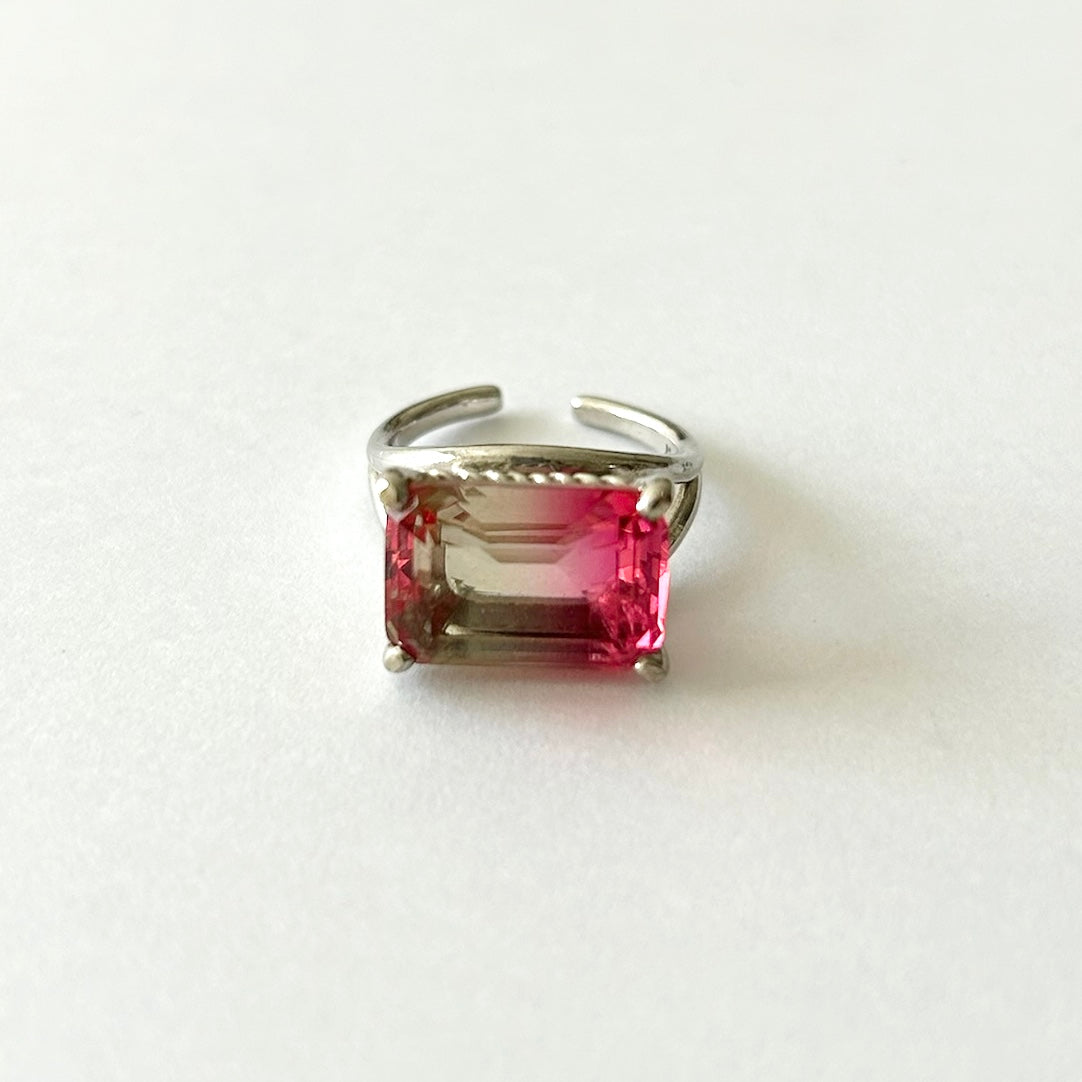 [ bicolor tourmaline UME ] reine silver - rectangle