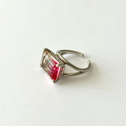 [ bicolor tourmaline UME ] reine silver - rectangle