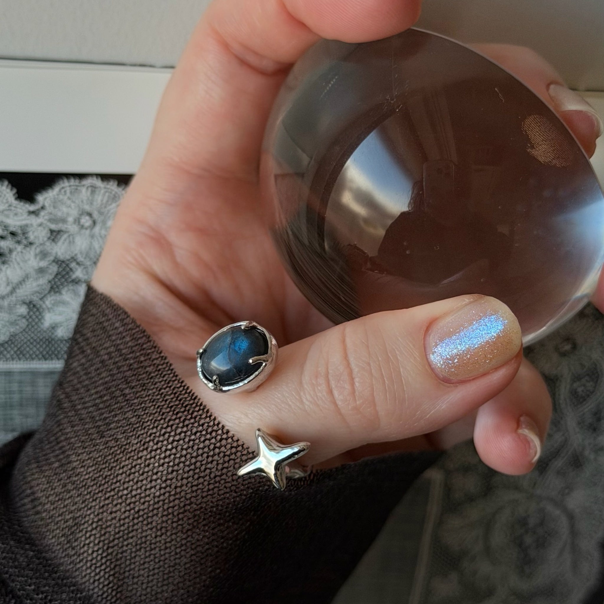blue labradorite ] four pointed star silver – POMUM&ARTS