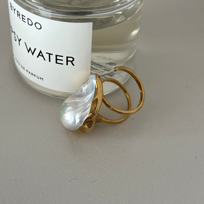oyster pearl full order ring gold