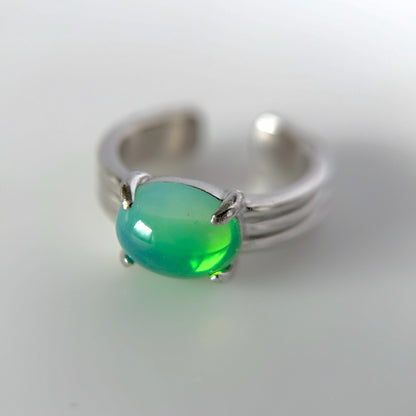 [ vintage green glass ] trois silver