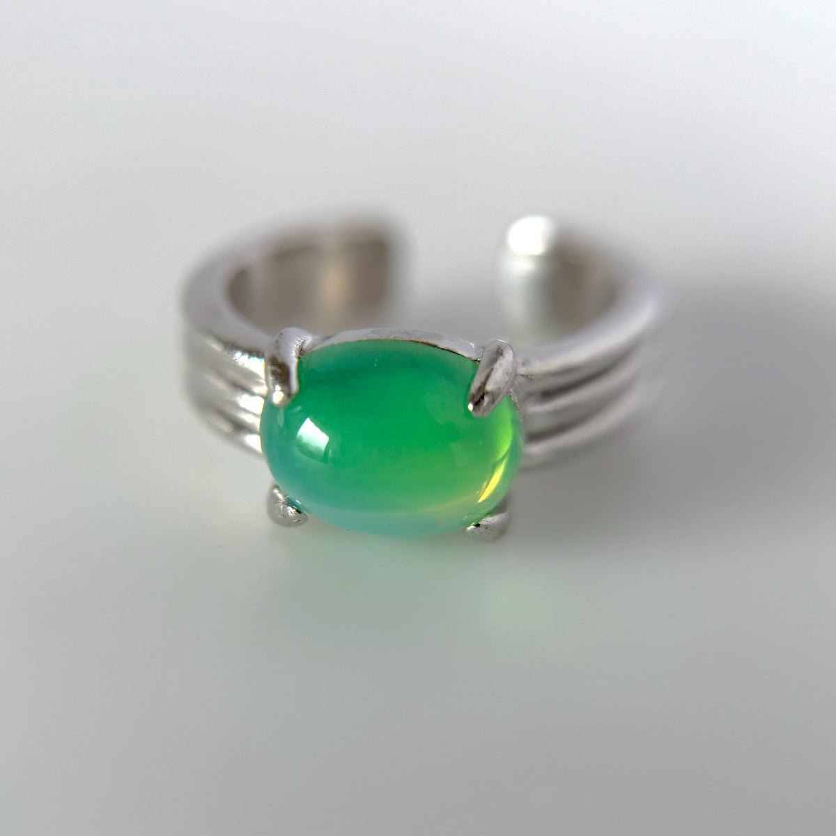 [ vintage green glass ] trois silver