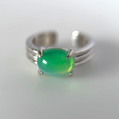 [ vintage green glass ] trois silver