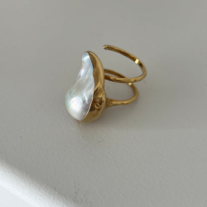 oyster pearl full order ring gold