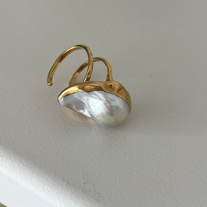 oyster pearl full order ring gold