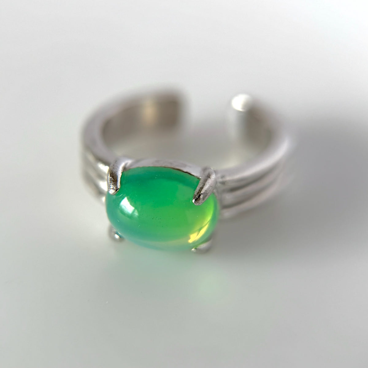 [ vintage green glass ] trois silver