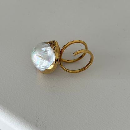 oyster pearl full order ring gold
