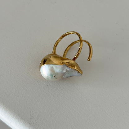 oyster pearl full order ring gold